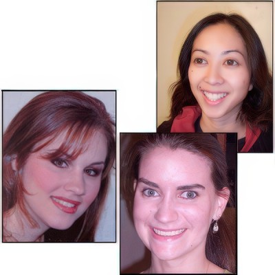 Pageant finalists Barbara Dubois, Ingrid Freeman and Rachel Webb